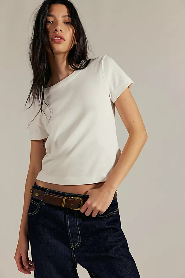 We The Free Atlas Crew Tee at Free People in Dutch Cocoa, Size: XL | Free People (UK)