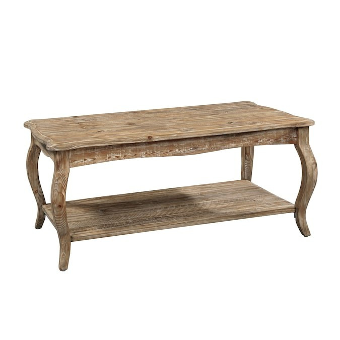Alaterre Furniture Rustic Brown Asian Hardwood Wood Casual Coffee Table with Storage Lowes.com | Lowe's