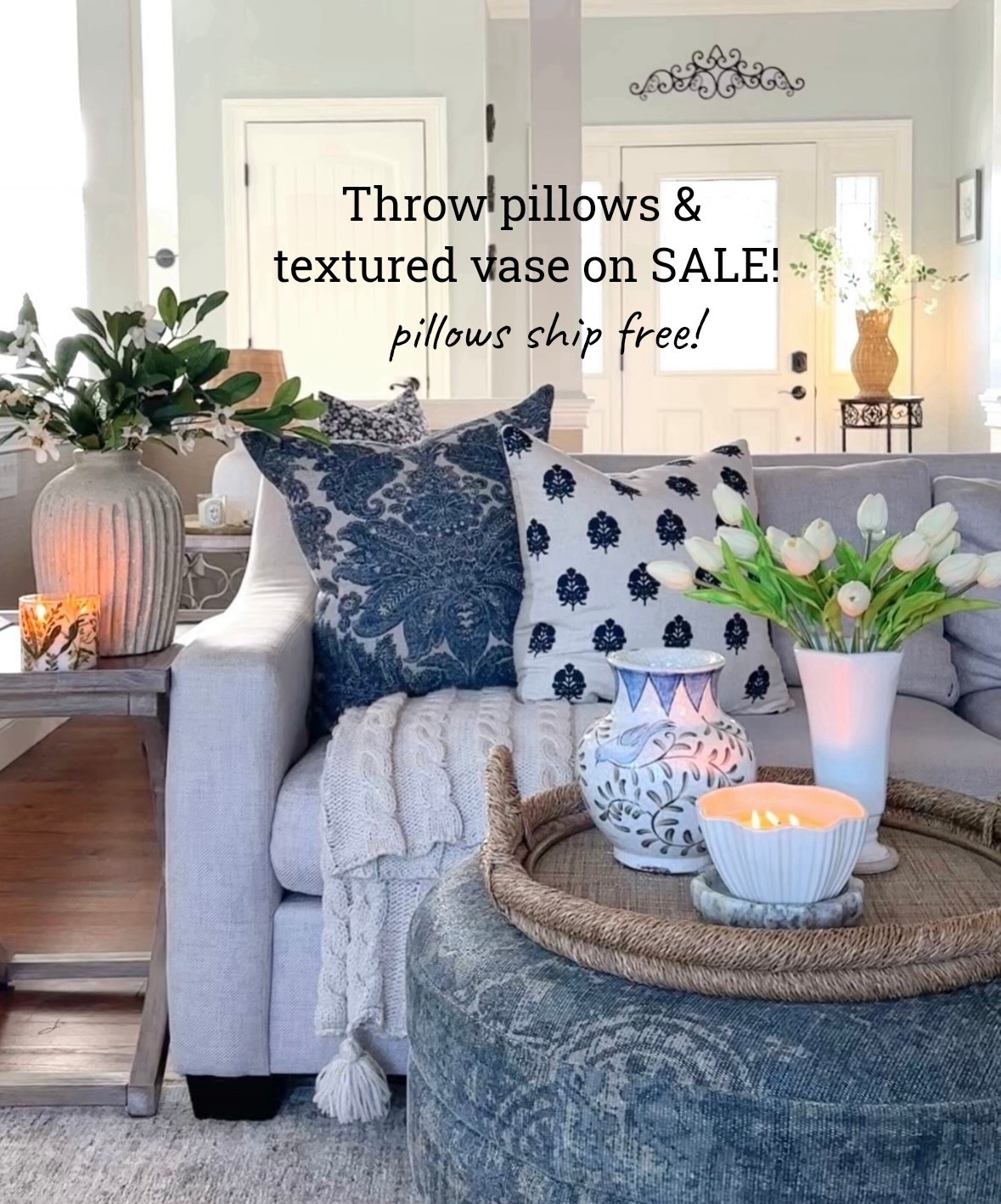 Spring sales! Follower favorite weathered vase on sale, throw pillows on sale and ship free, area rug on sale, shop candles, tulips, bud vase, rattan vase and more home decor accessories. Pottery Barn, Target, Amazon home. 

#LTKHome #LTKSaleAlert #LTKdayinmylife