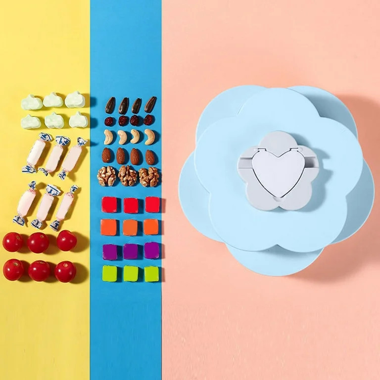 Rotating Snack Tray, Flower Type Fruit Tray, Segmented Containers with Mobile Phone Holders for N... | Walmart (US)