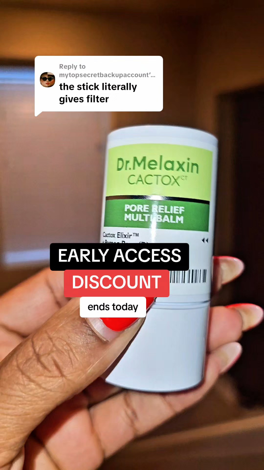 Replying to @mtsba — Matte, poreless, AI-filter skin in real life. Cooling, smoothing, quiet tox vibes that make your skin look edited without touching a setting. This is what happens when your pores clock out early. Can’t say I never put you on....                      matte pore balm, poreless skin look, AI filter skin in real life, tox skincare trend, Cactox balm, Dr Melaxin pore balm, Korean matte skincare, pore blurring balm, cooling skincare stick, oily skin matte routine, textured skin smoother, skin prep for makeup, matte skin prep balm, non greasy pore balm, TikTok viral skincare, TikTok Shop beauty finds, tox pore care routine, pore minimizing look, skin blur balm, filter effect skincare, instant matte skin, makeup grip balm, minimalist skincare product, on the go skincare stick, travel skincare essential, pore care for oily skin, matte finish face balm, clean tox skin aesthetic, quiet luxury skincare, viral pore product, Korean beauty TikTok, skincare jumpstart sale, New Year skincare reset, poreless makeup base, skin smoothing stick, daily skincare essential, beauty creator picks, matte skin without powder, cooling matte balm, pore care stick, TikTok Shop skincare productResults may vary. Disclaimer: Final price, discounts, and shipping may differ based on your TikTok account, available coupons, and current promotions. Always refer to the product listing for the most up-to-date offers. Promotion may have ended by the time you see this. 

#LTKBeauty #LTKselfcare #LTKOver40