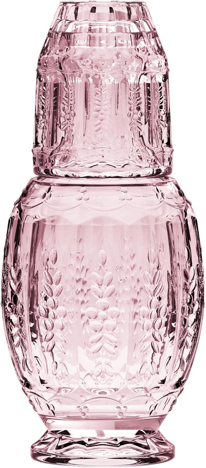Elle Décor Vintage Bedside Water Carafe With Tumbler – Elegant Pitcher and Matching Drinking G... | Amazon (US)