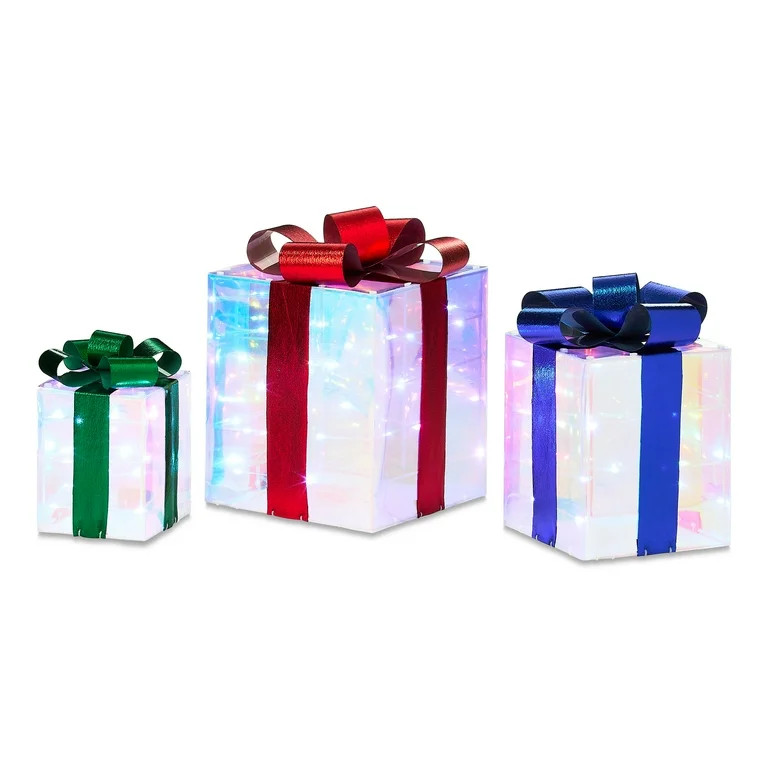 Cajas de Regalo Prismáticas Iluminadas para Interiores y Exteriores, Decoración Navideña con 8... | Walmart (US)