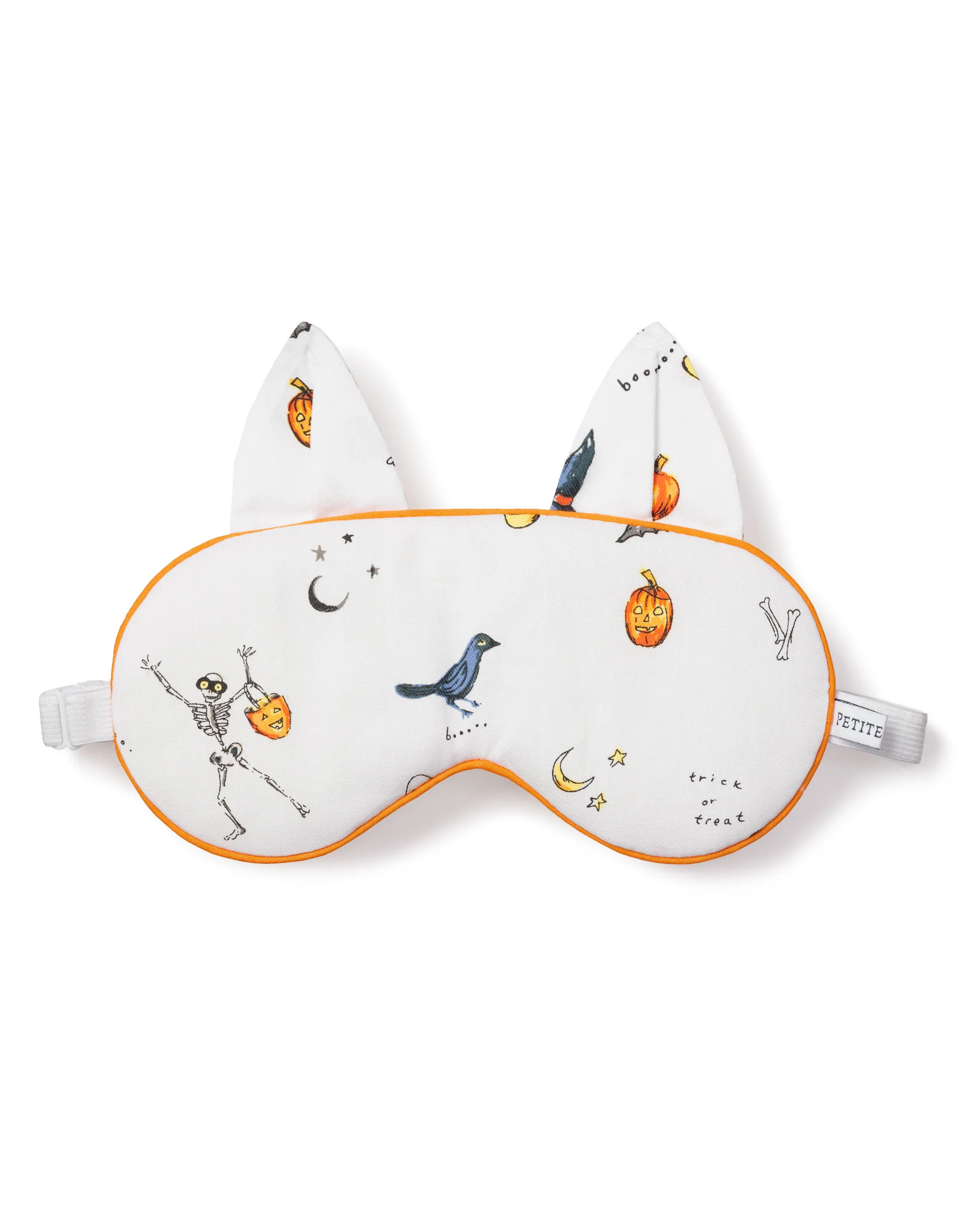 Adult's Twill Kitty Sleep Mask in Trick or Treat | Petite Plume