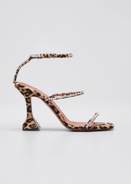 Amina Muaddi Gilda Suede and Crystal Sandals | Bergdorf Goodman