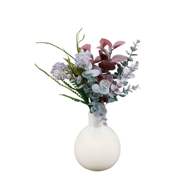 Home Decor Collection 14” Artificial Mixed Floral Arrangement in Sand White Ceramic Vase Made f... | Walmart (US)