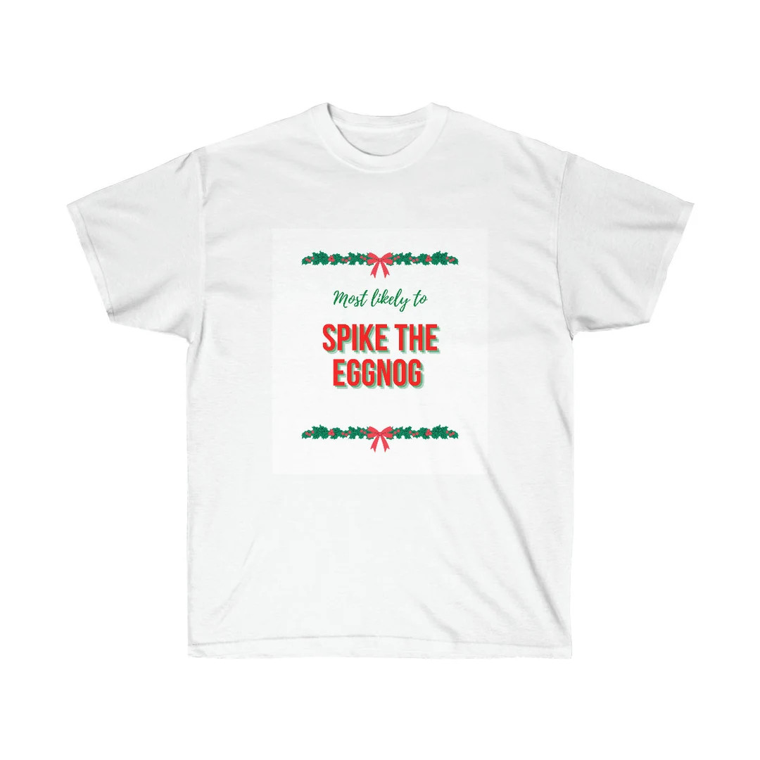 Most likely to spike the eggnog shirt: most likely to, matching Christmas pajamas family, family ... | Etsy (US)