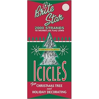Brite Star Icicles Tinsel,Polyvinyl Chloride, 2000 Strand, Silver, Count | Amazon (US)
