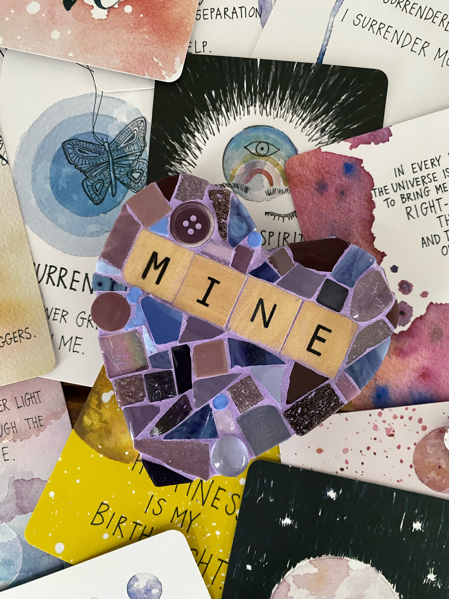 Sharing a sweet Valentine’s/Galentine’s Day gift idea. 💜 A mixed-media mosaic heart paperweight and a deck of oracle cards. 💜 Heart paperweight comes in different colors + words. 💜 For mosaic tips, tutorials, inspiration, and so much more please visit my YouTube channel: YouTube.com/julieweilbacher. 💜 Follow @julieweilbacher on Instagram for all things mosaic art. Valentine’s Day - Galentine’s day - heart art - gift ideas - mosaics - spiritual guidance - watercolor oracle cards - Purple Heart art - mixed media art

#LTKhome #LTKGiftGuide #LTKMostLoved