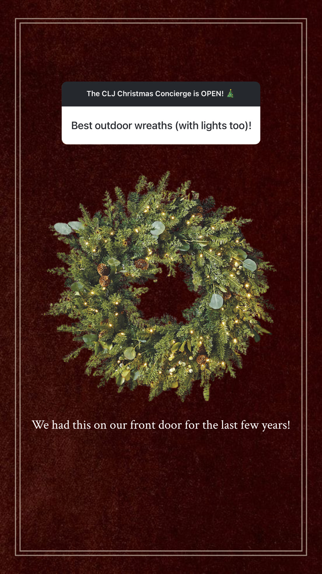 CLJ Christmas Concierge: Best outdoor wreaths with lights 

 #LTKCyberWeek #LTKHoliday #LTKHome