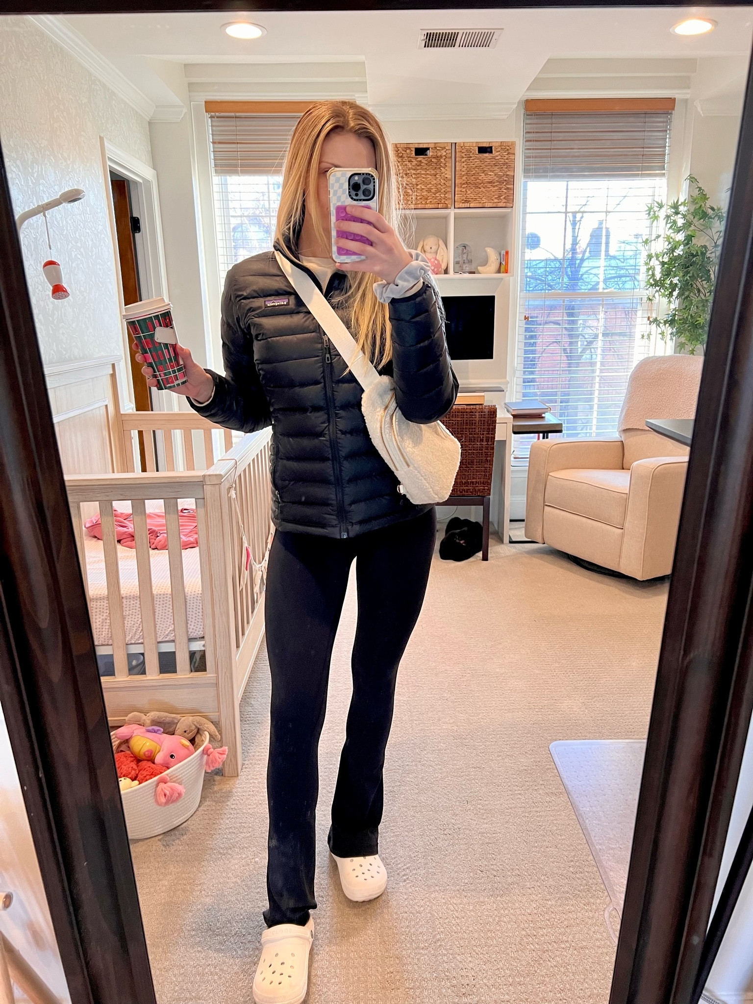 Cute outfit for running errands! Xmas shopping for some last minute gifts and this is so comfy yet cute! Lululemon mini flare pants are size 6 (I am 5’8 and size 27-28 in women’s jeans/pants for reference) Crocs would also be a great gift idea if you ask me! This sling bag is also very convenient. I’ve had this Patagonia jacket in my closet for 2 years and it’s a stable, also a great gift idea 💡 

#LTKfindsunder50 #LTKtravel #LTKHoliday