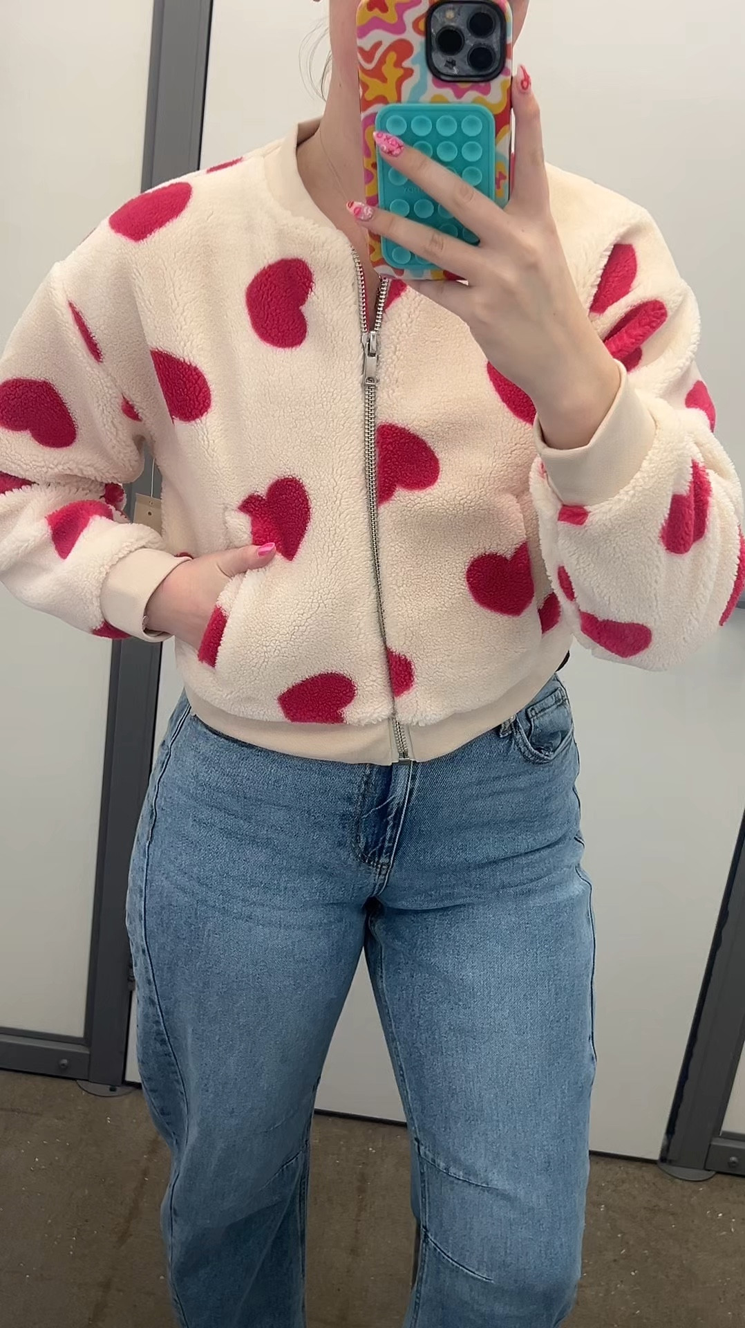 found the viral Walmart heart jacket today!!! i’m obsessed. wearing size medium but suggest you size up 🩷

#LTKSeasonal #LTKStyleTip #LTKFindsUnder50