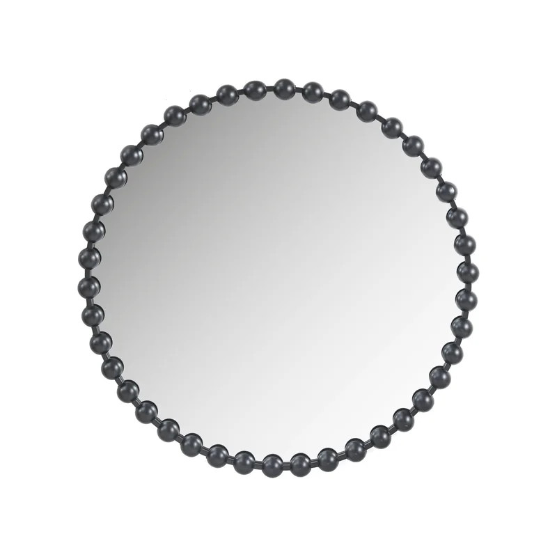 Marlowe Beaded Round Metal Wall Mirror | Wayfair North America
