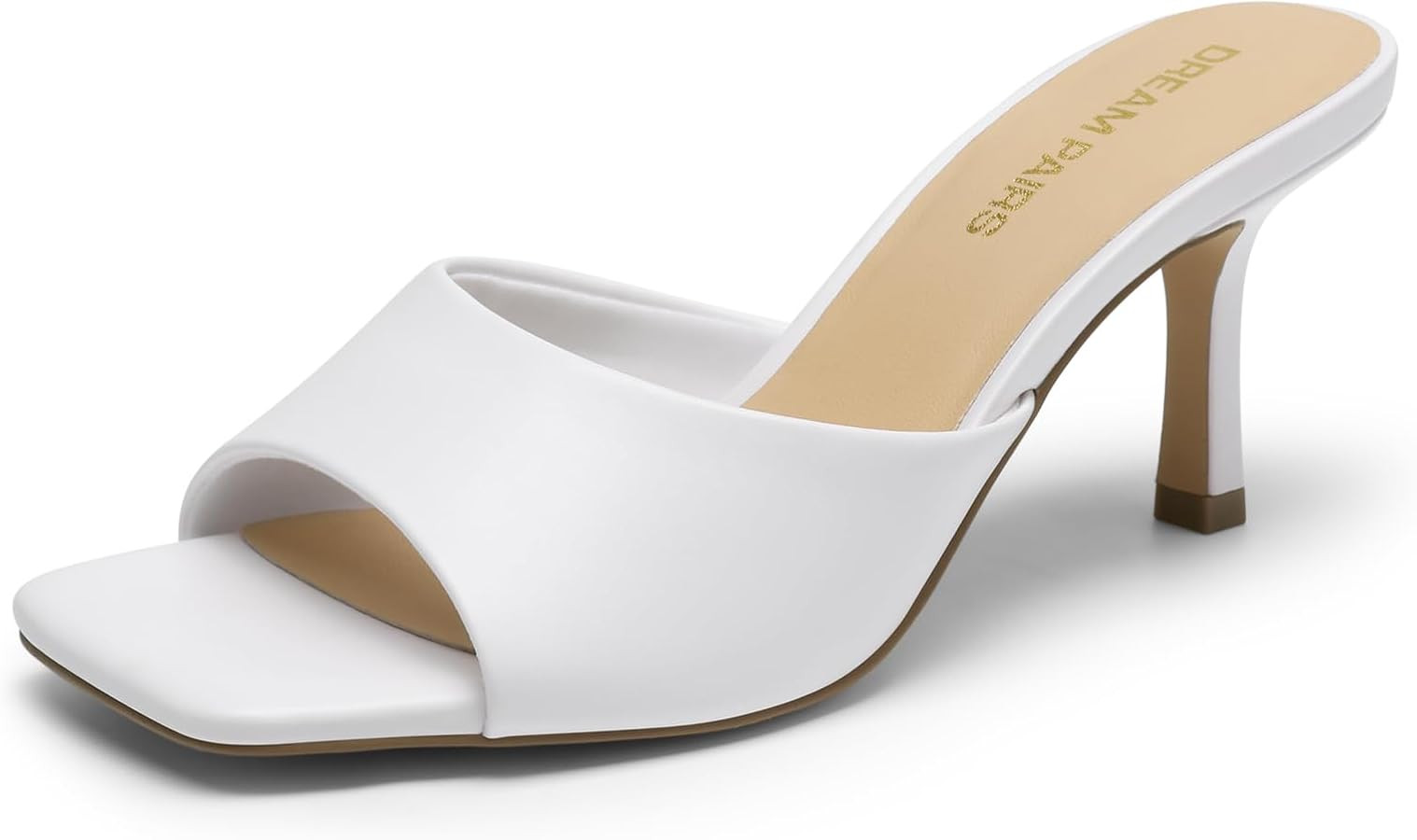DREAM PAIRS Women's Kitten Heels Sandals – Square Toe Slip On Low Heels, Heeled Mules Footwear ... | Amazon (US)
