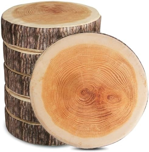 Log Pillow 6 Pack - Cozy & Comfy Wood Pillow with High-Density Foam - Realistic Round Cushions wi... | Amazon (US)