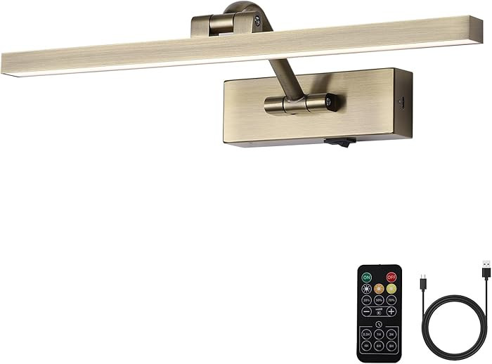 5000mAh Picture Light Battery Operated,15.7In Antique Bronze Wireless Rechargeable Picture Light ... | Amazon (CA)