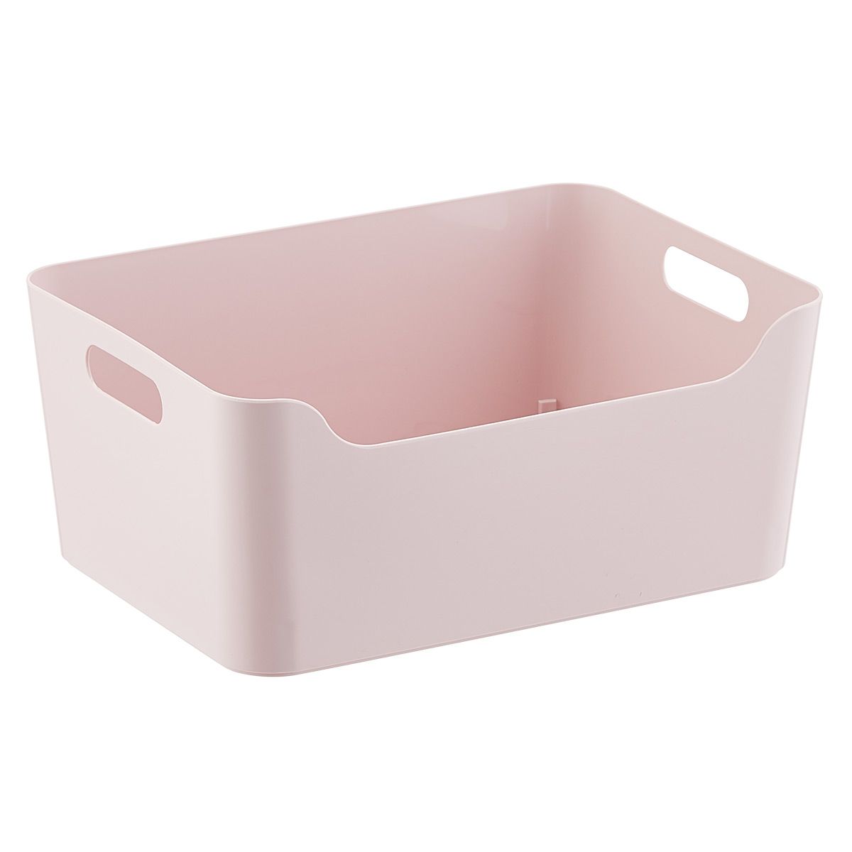 Soft Pink Plastic Storage Bins with Handles | The Container Store