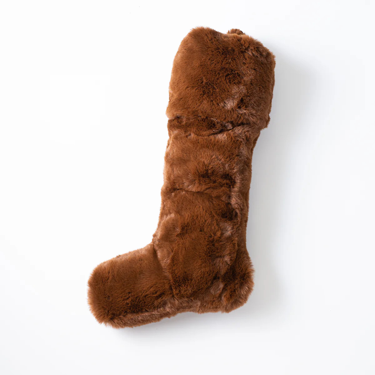 Brown Lux Faux Fur Large Holiday Christmas Stocking | Darby Creek Trading