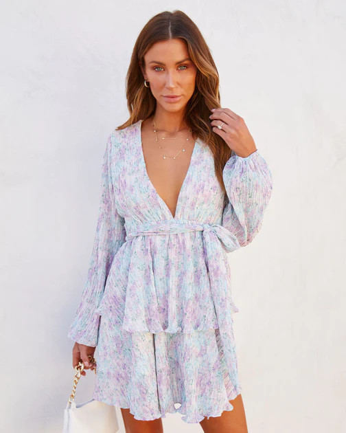 Always True Printed Tiered Mini Dress | VICI