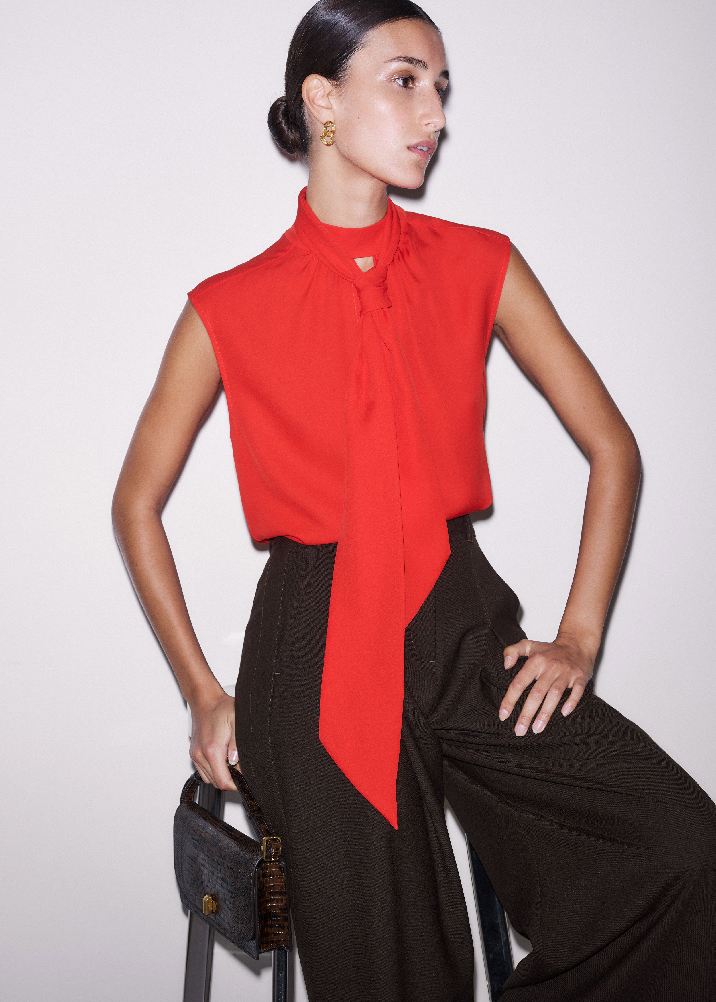 Sleeveless Top + Scarf Matte Silk | ME+EM US