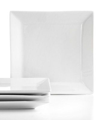The Cellar Set of 4 Whiteware Square Appetizer Plates | Macys (US)