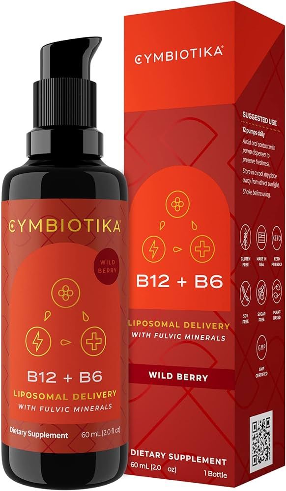 CYMBIOTIKA Liposomal Vitamin B12 Liquid Supplement, 1250 mcg, Supports Energy, Cell Production, H... | Amazon (US)