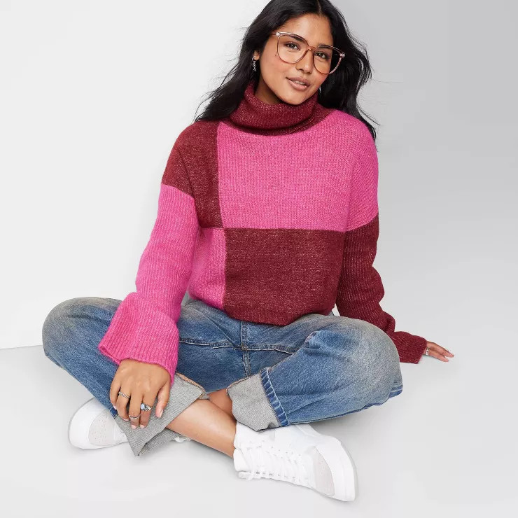 Women's Cropped Turtleneck Pullover Sweater - Wild Fable™ | Target