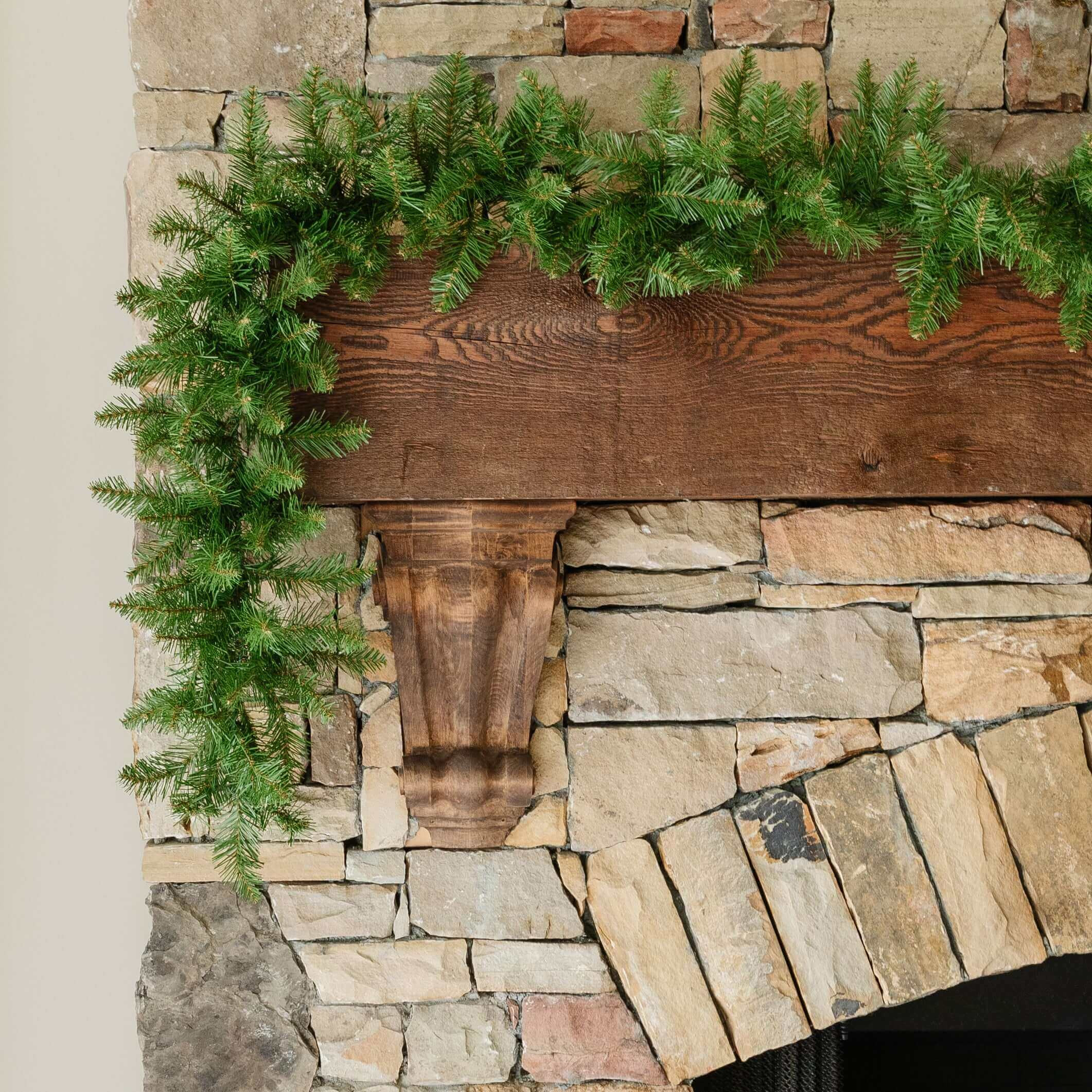 9' x 12" King Fraser Fir Garland Warm White LED Lights | King of Christmas