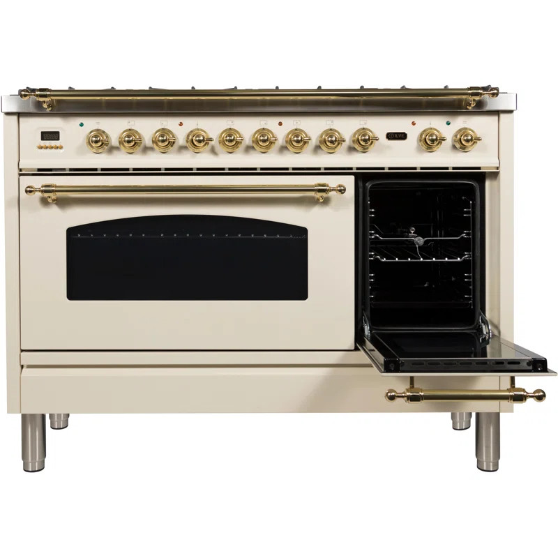 ILVE Nostalgie 48" 4.99 Cubic Feet Dual Fuel Freestanding Convection Range | Wayfair North America