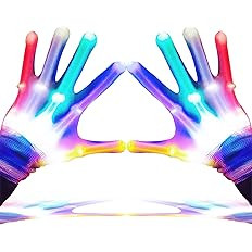 LED Gloves for Kids, Teens & Adults - Finger Light Gloves with 5 Colors/6 Modes - Perfect for 9-1... | Amazon (US)