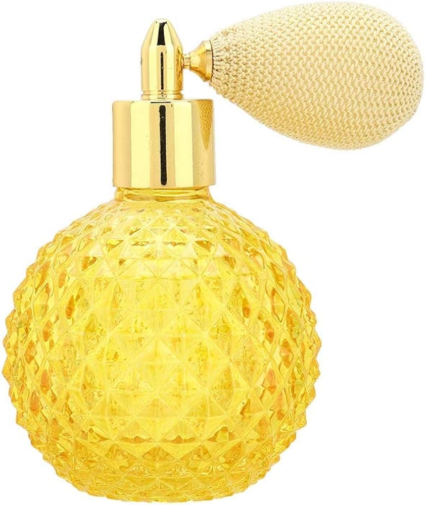 Empty Perfume Bottle, Fashion 100ml Carve Pattern Refillable Yellow Perfume Atomizer, Living Room... | Amazon (US)