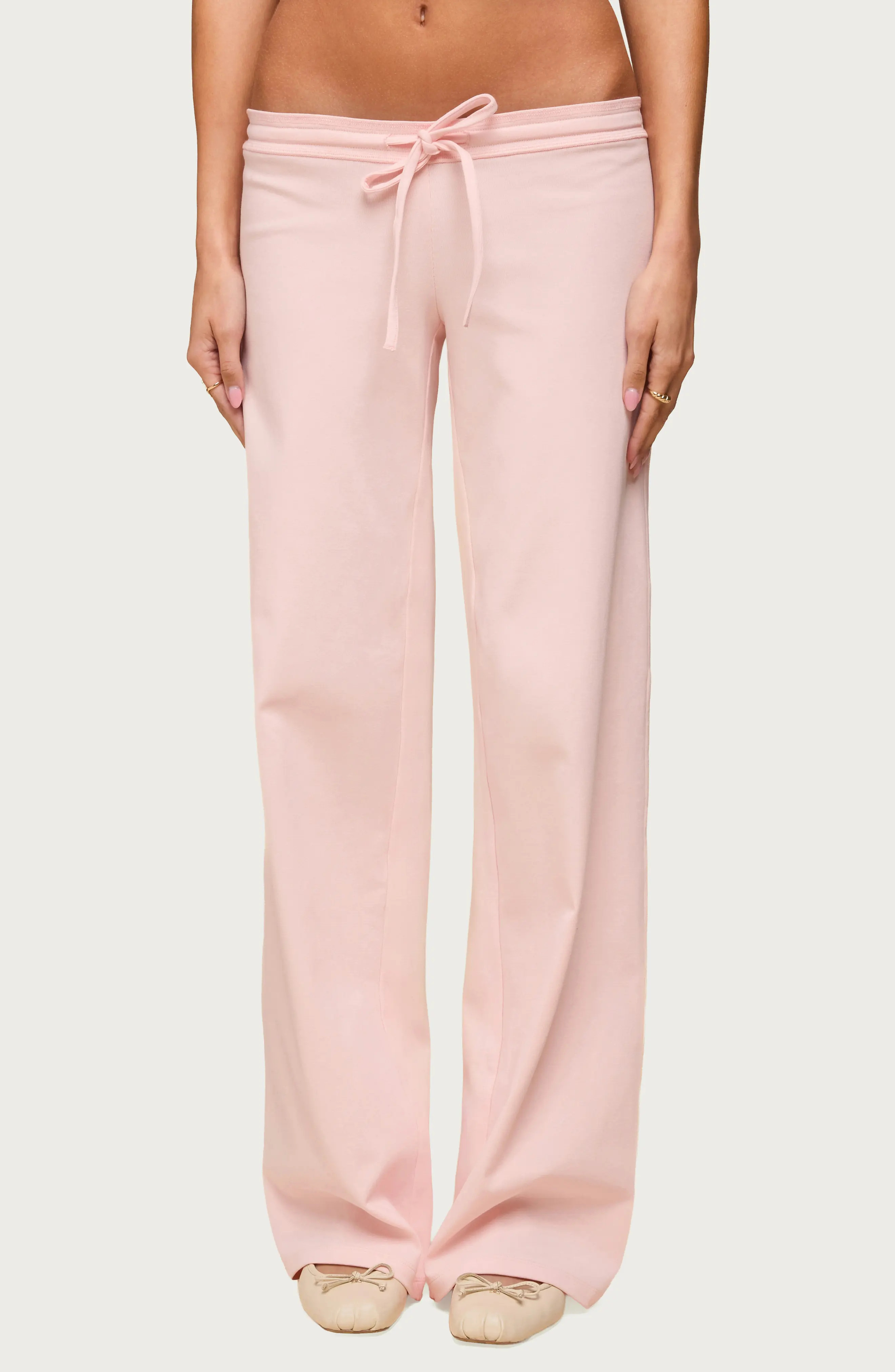 EDIKTED Claudia Stretch Cotton Straight Leg Drawstring Pants (Women) | Nordstrom | Nordstrom