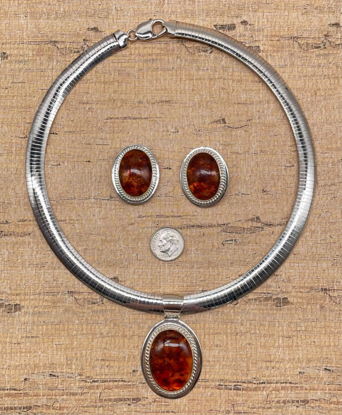 JAY KING / DESERT ROSE TRADING Sterling Silver AMBER Necklace & Earrings Set | eBay | eBay US