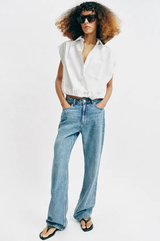 BALLOON CROPPED SHIRT | Zara UK