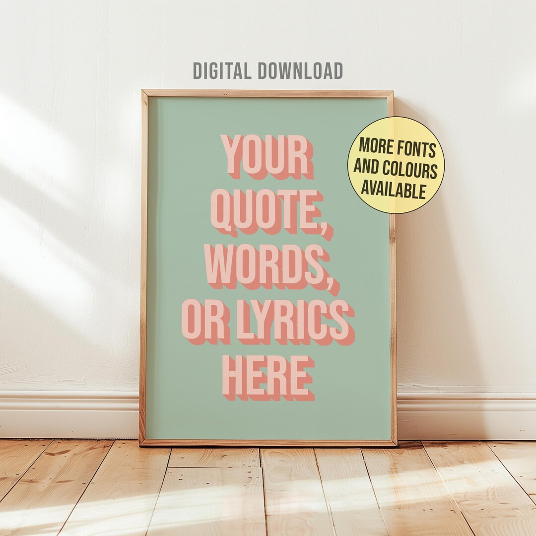 Custom Quote Print, Personalised Text Printable Birthday Gift, Personalized Boho Wall Art, Make Y... | Etsy (US)