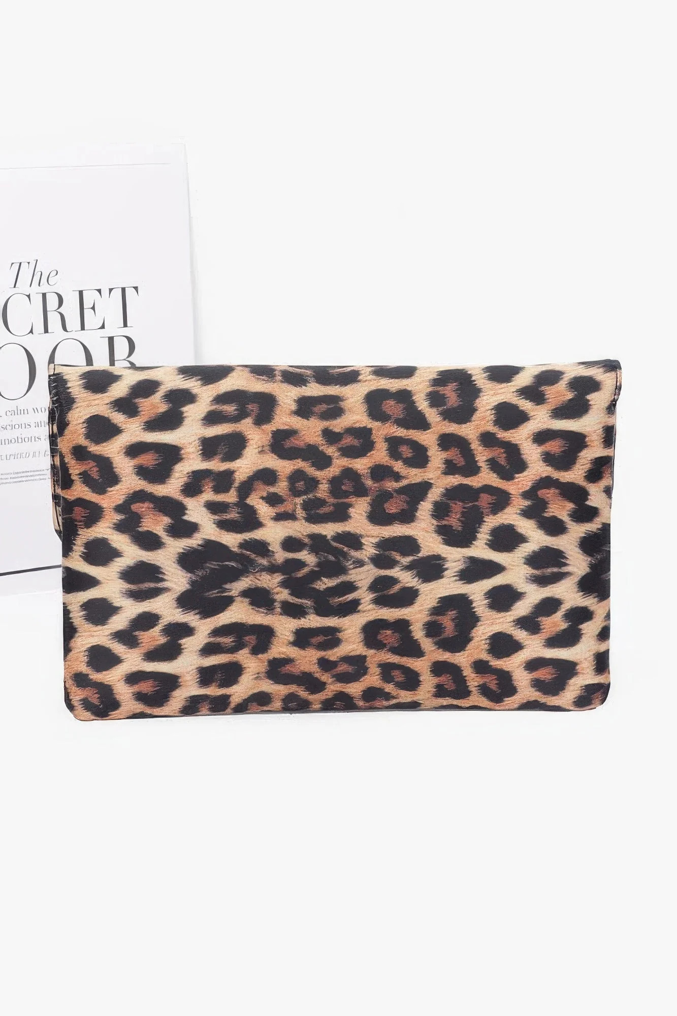 Nylon Leopard Metal Studded Clutch Bag | Shop Simon