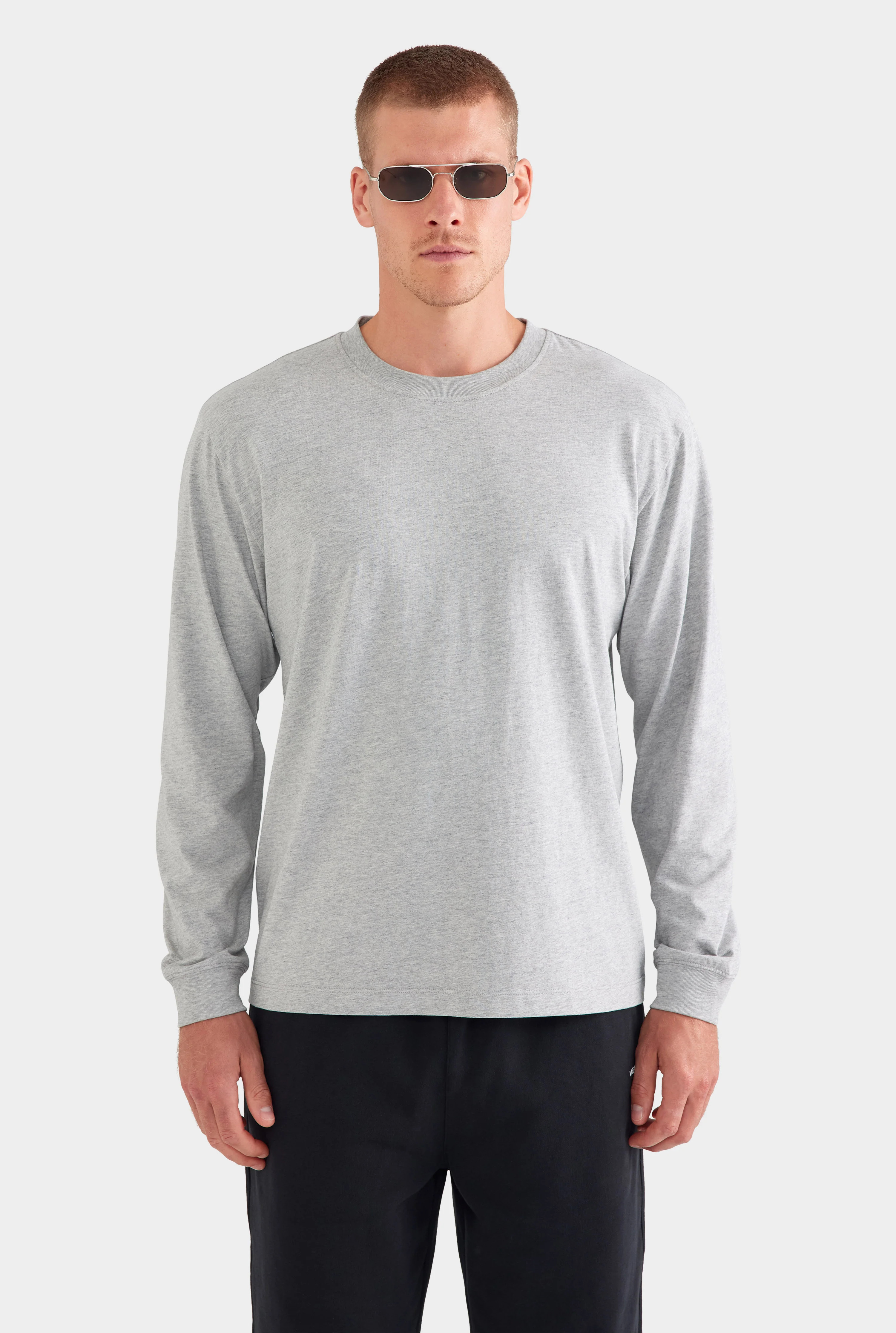 Standard Long Sleeve T Shirt Grey Marl | Venroy | Venroy AU
