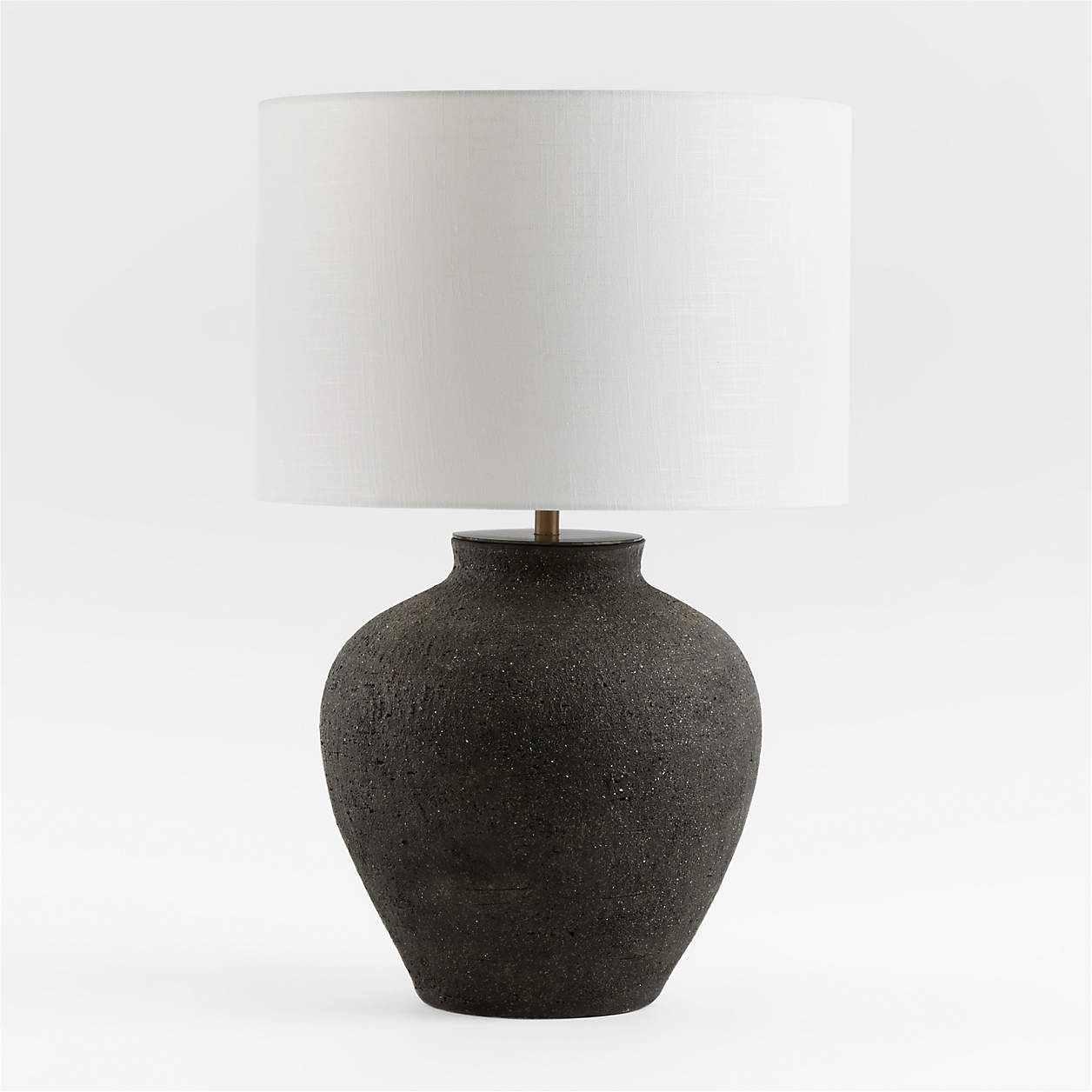 Corfu Cream Table Lamp with Linen Drum Shade Bedroom Lighting + Reviews | Crate & Barrel | Crate & Barrel