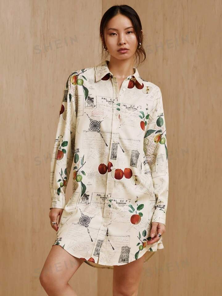 MONSE Drop Shoulder Button-Down Shirt Dress | SHEIN