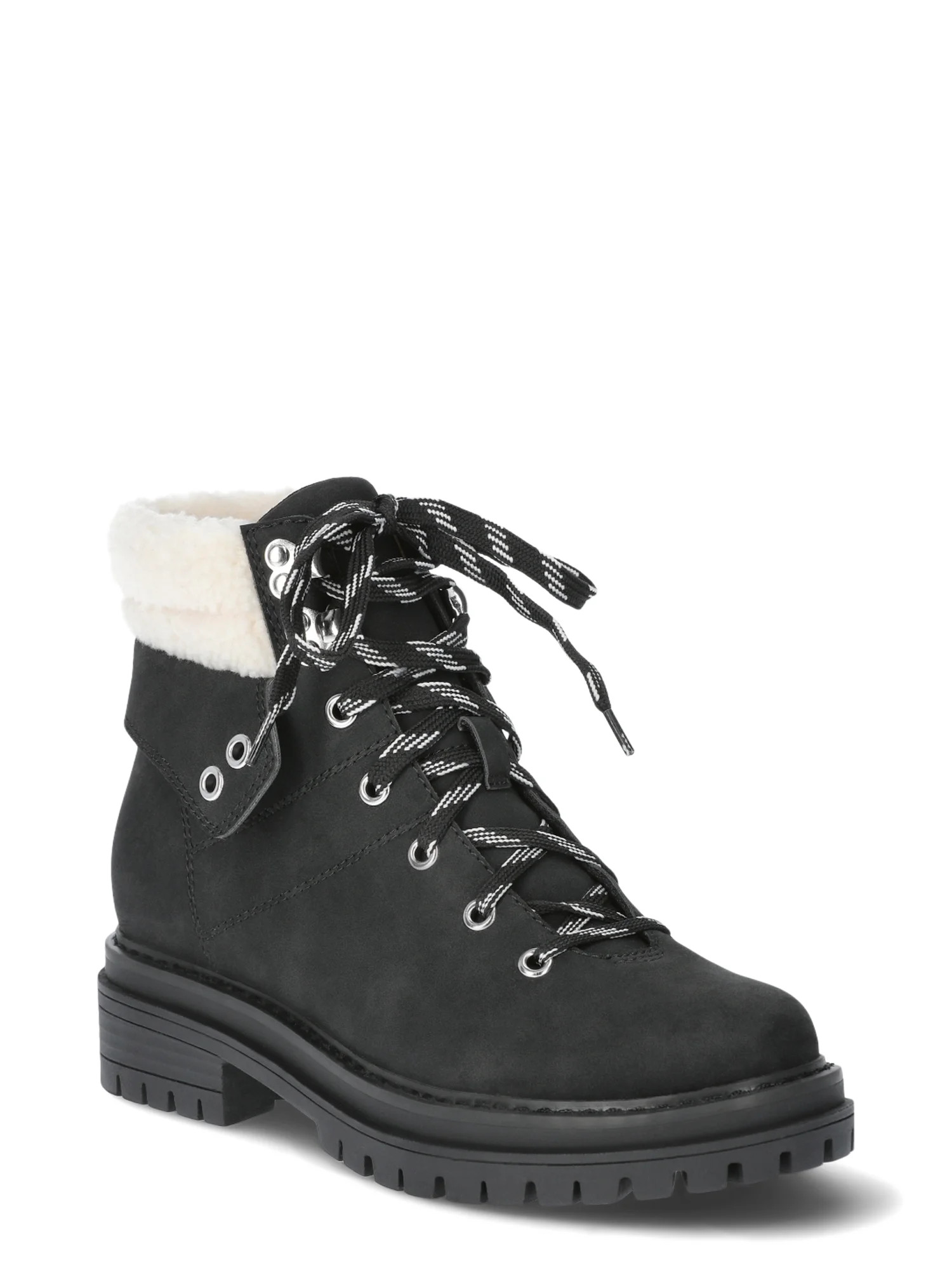 Time and Tru Women's Cozy Hiker Boots, Sizes 6-11, Wide Width Available | Walmart (US)