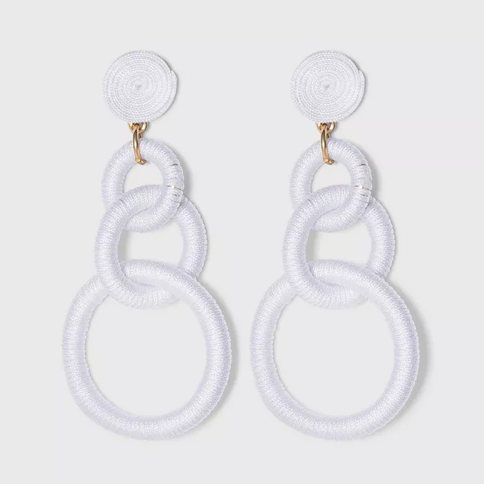 Thread Wrapped Post and Circle Link Drop Earrings - A New Day™ | Target