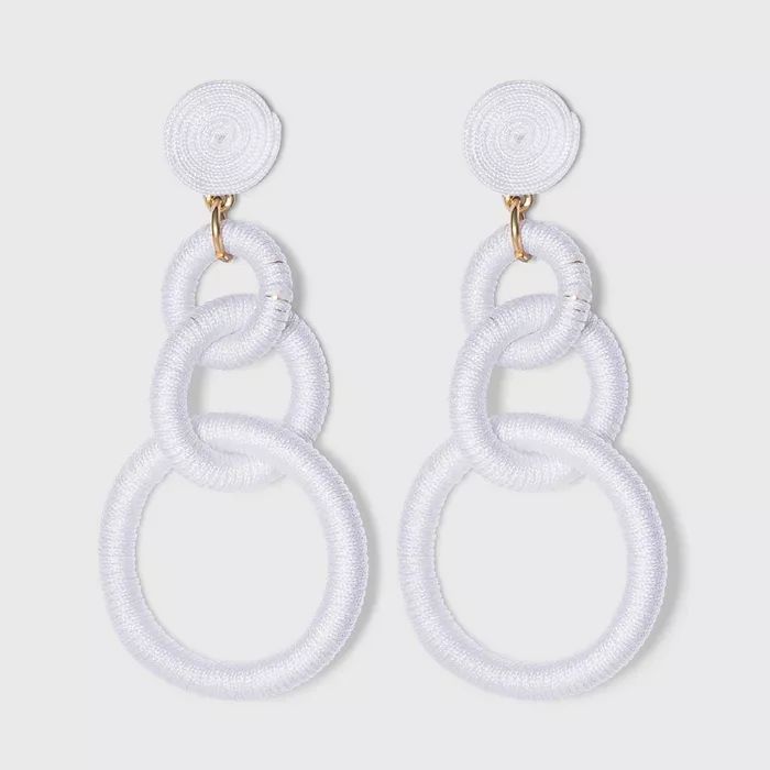 Thread Wrapped Post and Circle Link Drop Earrings - A New Day™ | Target