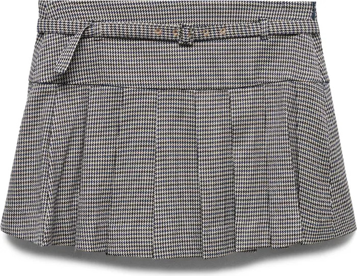 MANGO Houndstooth Belted Miniskirt | Nordstrom | Nordstrom