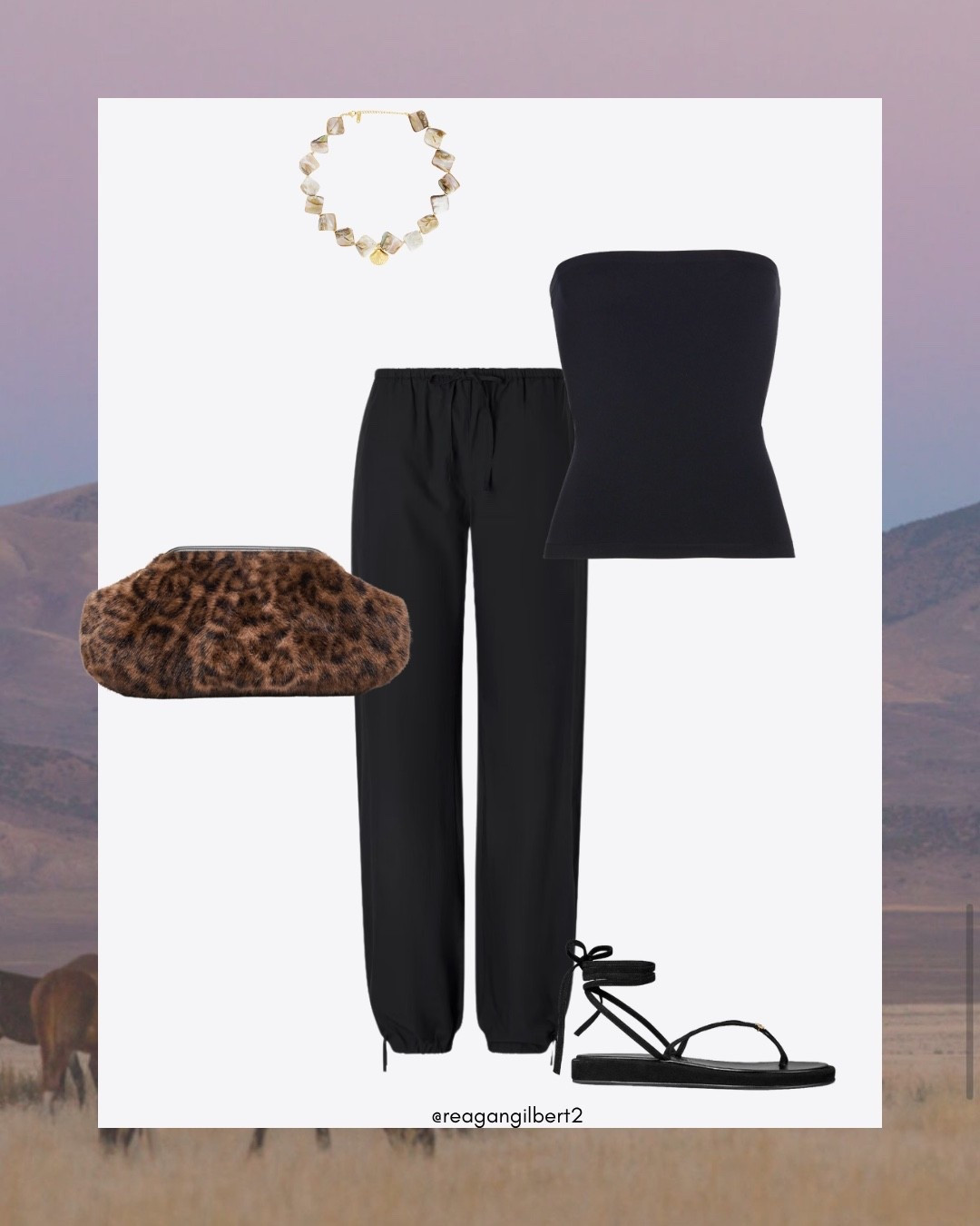Chic summer dinner outfit 🤍🤎 love these black pants, strapless tube top & the cheetah clutch! so cute, fun and elevated. #ootd #style #blackoutfit

#LTKgrwm #LTKootd #LTKSeasonal