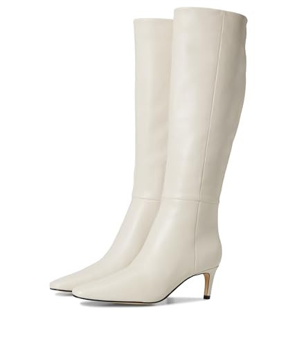 Nine West Women's Caddy Knee High Boot, Cream Leather, 5.5 | Amazon (US)