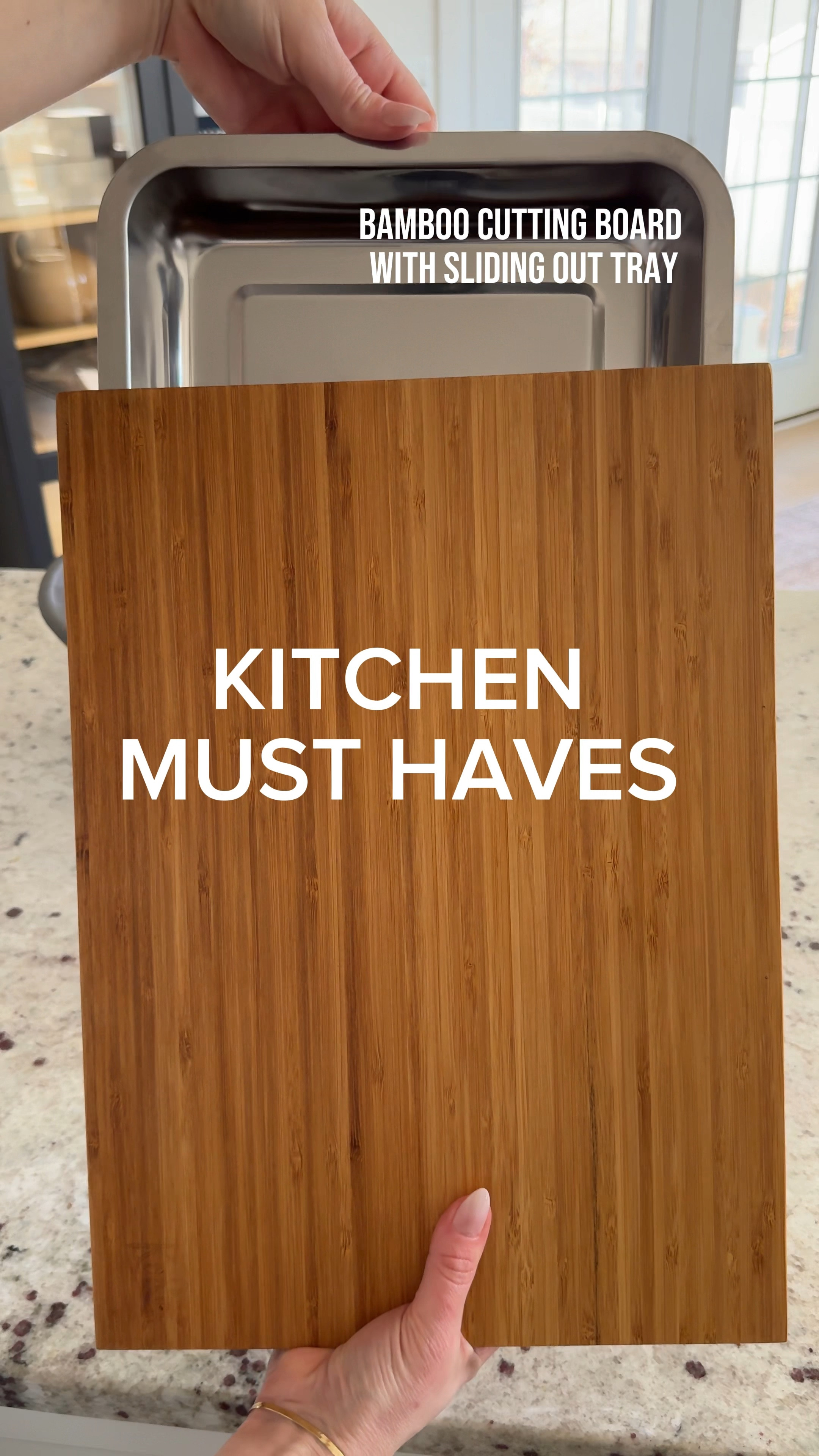 Cutting board, Bamboo Cutting Board 
With Sliding Out Tray

#LTKVideo #LTKhome #LTKfindsunder50
