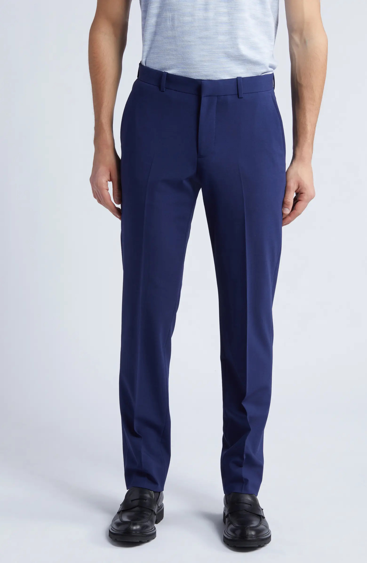 Trim Fit Flat Front Stretch Wool Dress Pants | Nordstrom