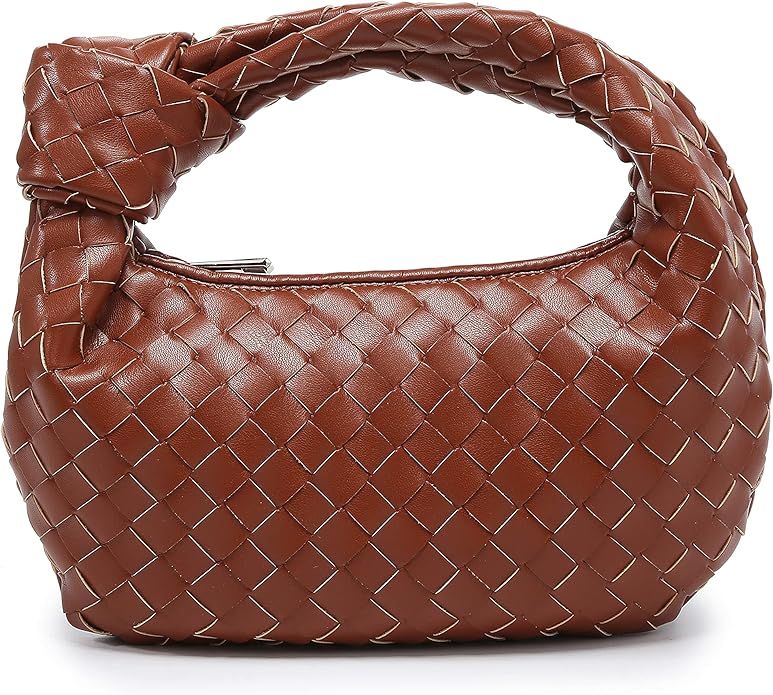 Hobo Bag Dumpling hadnbag Knoted Woven bag PU Woven Handbag Woven Tote Bags | Amazon (US)
