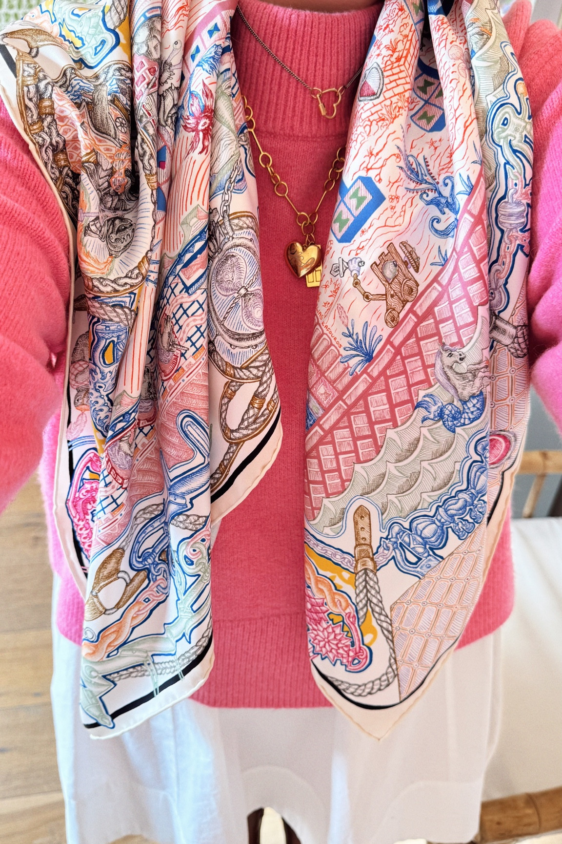 hermes silk scarf, jcrew sweater 

#LTKStyleTip #LTKSeasonal #LTKBeauty