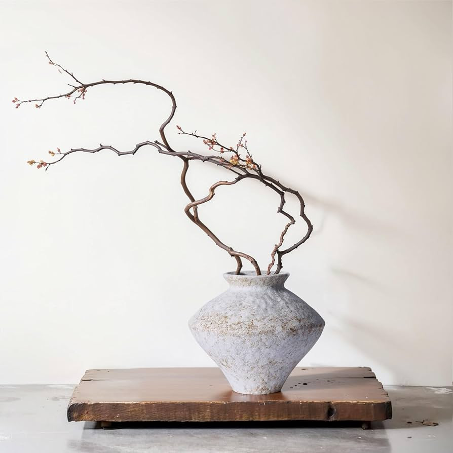Wabi Sabi Vintage Vase, 6.3" Tall Wabi Sabi Decor Rustic Farmhouse Pottery Vase for Centerpiece, ... | Amazon (US)